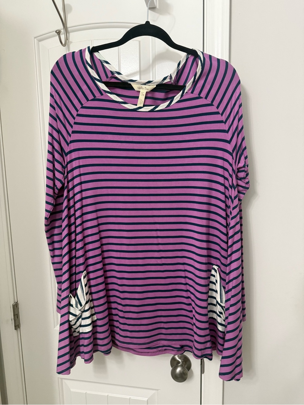 Matilda Jane Purple & Navy Striped Long-Sleeve Top
